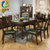 亚格林 美式 餐桌 小户型圆桌折叠伸缩饭桌子 家具(胡桃色 餐桌+4张O型椅(硬座椅))