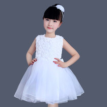 六一儿童演出服女公主蓬蓬纱裙小学生舞蹈朗诵表演幼儿女童合唱服(单独白色蓬蓬裙)(160cm)