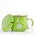 早餐杯大容量燕麦片马克杯陶瓷家用水杯带勺大肚杯子可爱(绿色大号早餐杯-配瓷盖瓷勺(图案随机)