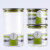 建厦 圆形玻璃储物罐3件套装 J-440(盖子绿)