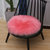 羊毛坐垫圆形椅垫可爱毛绒垫子加厚办公椅垫毛毛皮毛一体餐椅垫(粉红色)