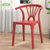 塑料椅成人加厚家用餐椅靠背椅子北欧创意餐桌椅咖啡厅休闲牛角椅(LGF加厚-深红色【4把包邮】)