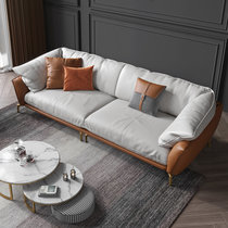 现代意式新精致主义真皮实木框架沙发(五人位 优质超纤皮)