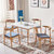 香河家具 餐桌 餐桌餐椅套装 北欧简约方形可伸缩实木餐桌(白色 1桌4椅(蓝色餐椅))