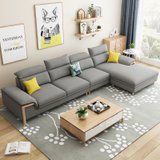 古宜 G232布艺沙发 北欧风格客厅整装家具现代简约组合日式沙发可拆洗(双人位+单人位+贵妃位3.6米)