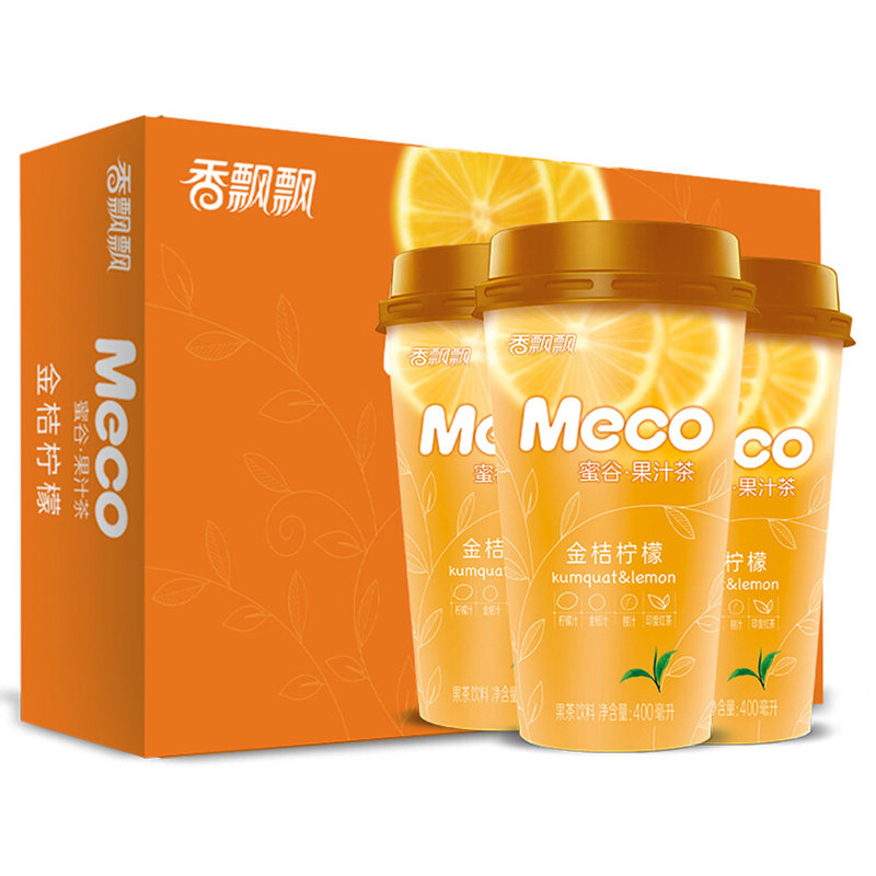 饮料香飘飘meco蜜谷果汁茶金桔柠檬果汁茶饮料400ml15返回商品页