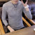 冲锋道 新款毛衣男韩版潮流个性圆领套头保暖毛线衣男士针织衫修身型长袖打底衫毛衣QCC126-1-846(灰色 M)