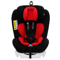 首席官 宝宝新生婴儿车载儿童安全座椅汽车用 0-12岁0-4-7 ISOFIX硬接口(经典红黑)