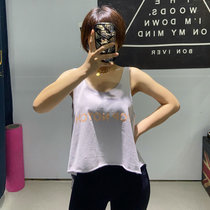 ULIGYM运动背心美背外搭无袖罩衫瑜伽服上衣训练跑步健身衣女夏(浅灰色（有印花） L)