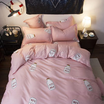 柔缘亲肤四件套1.5 1.8米床用时尚印花套件床上用品(小奶瓶 默认)