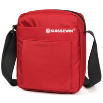 瑞世SUISSEWIN单肩包瑞士军刀休闲时尚单肩包斜挎包手机包零钱包防水斜挎包(红色)