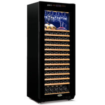 西伯仑XL-168智能恒温红酒柜 茶叶柜 冷藏柜 冰吧展示柜 展示架 黑色 实木层架(黑色暗拉手挂杯)