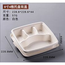 金思丹博 JSDB-GT314 可再生降解一次性环保饭盒餐盒 200个/组 9寸4格(其他)