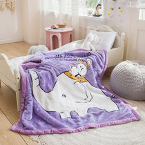 【儿童毯】姿霖 云貂绒毛毯A类午睡毯午休毯盖毯法兰绒加厚保暖(气泡象-紫)