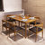 明佳友 餐桌椅组合 日式餐台 北欧家具小户型饭桌 实木餐桌餐椅套装简易M9060(胡桃色 一桌六椅/1.38米)