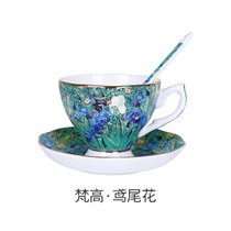 咖啡杯套装家用欧式小奢华优雅梵陶瓷器具高骨瓷英式下午茶杯茶具(送勺鸢尾花 默认版本)