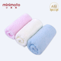 小米米minimoto婴儿竹纤维毛巾宝宝洗脸毛巾3条装 25*50cm