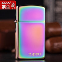原装ZIPPO打火机 纤巧 幻彩标志 20493ZL 女款窄机 芝宝正版(红色)