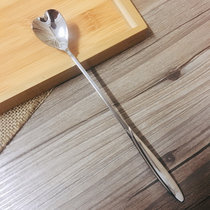 日式创意樱花勺不锈钢长柄小勺金色咖啡勺子可爱甜品奶茶搅拌勺(银色爱心长勺 默认版本)