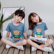 BEBEERU2020春夏款款儿童短袖韩版T恤32支休闲卡通男孩女孩上衣.(130cm 3)