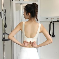 SUNTEK一体式运动内衣跑步训练健身文胸高强度速干聚拢瑜伽背心女可外穿(杏白 L)
