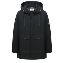 东方骆驼【冬季新品】棉衣加厚简约风舒适纯色百搭连帽男款棉服TDJJSC2183XXL码黑 抗寒保暖锁温