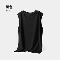 韩沿男士背心打底无痕背心男士莫代尔居家服背心T恤一片式吊带衫(黑色 185)