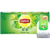 立顿【国美真选】绿茶2g*25包 活力高山绿茶茶包 三分钟立享活力