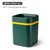 垃圾桶有盖家用卧室客厅厨房创意按压式弹盖轻奢带盖北欧风纸篓(10L墨绿色无盖（无提手）)