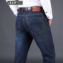 吉普JEEP男士弹秋冬莱赛尔棉质牛仔长裤舒适柔软护肤微休闲裤户外运动长裤(BJ0014图片色 40对应腰围3尺)