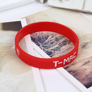 配饰篮球球星1号麦迪tmac运动休闲训练硅胶手环时尚腕带手带红色大号