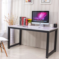 鸿邦简约时尚钢木电脑桌书桌家用简易办公组合写字台(白色桌面+黑架 180长*60宽*75高)