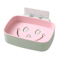 JM【简约时尚】笑脸免打孔皂盒收纳盒(颜色随机 3个装)