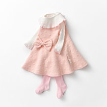 【1件7折】女宝宝粉色爱心套装裙长袖婴儿裙子0-1岁2女童2019春秋季公主裙(100 粉色)