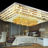 汉斯威诺客厅灯长方形大气灯具现代简约LED水晶灯书房卧室灯餐厅灯吸顶灯(100cm简约款)
