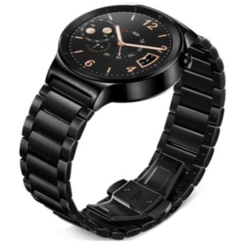 华为huawei watch 智能手表(动感系列(曜石黑) 黑色不锈钢三株表带)