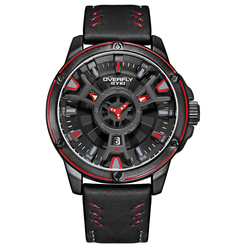 艾奇eyki未来系列多层世界男装手表红色皮带