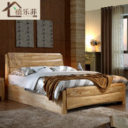 禧乐菲 橡木床 实木床 高箱储物床 双人单人床 婚床1.8米 1.5米(原木色 1.8*2米)