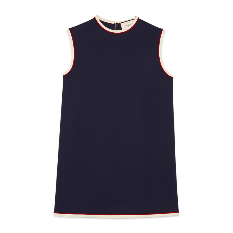 服饰gucci女士弹力人造丝无袖背心524232kr01472542深蓝色时尚百搭