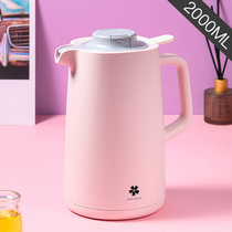 日本AKAW新款保温壶家用水壶玻璃内胆热水瓶大容量智能可选暖瓶(凤仙粉-2000ml)