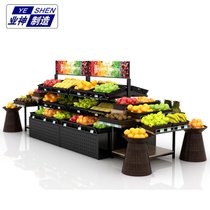 业神制造 水果货架 超市水果架子双面蔬菜水果货架展示架组合三层(端头840*640*700)
