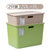 茶花方型储物盒 大号收纳盒子整理盒内衣收纳塑料整理箱有盖箱子(20L+9L【绿色+灰色】 默认版本)