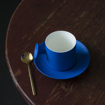 日式陶瓷杯子克莱因蓝色咖啡具意式浓缩手冲咖啡杯家用水杯马克杯(克莱因蓝逸云咖啡杯（套组） 默认版本)