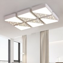 现代简约平板LED吸顶灯中式简单百搭客厅卧室房间餐厅灯长方形正方形灯饰创意设计师灯具(95*62cm 96W 无极调光带遥控)