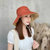 Bonbfenssan 波梵森2021夏季新款盆帽双面可戴可折叠遮阳帽太阳帽(酒红色)