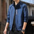 男士夹克2021新款休闲欧美风棒球领男装外套简约春秋款上衣(蓝色 XL)