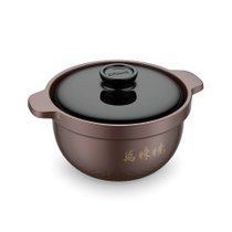 三禾锅具万炼烧陶瓷煲3.5L真快乐厨空间(棕色 3.5L)