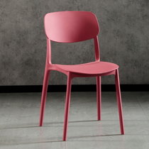 北欧家用塑料餐椅子简约休闲靠背椅子时尚塑胶书桌洽谈椅户外凳子(红色 默认版本)