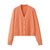 艾米恋针织开衫外套女2021春季新款休闲薄款宽松外穿短款V领上衣(橘色 L)