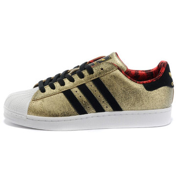 adidas三叶草男鞋superstar贝壳头女鞋休闲板鞋d65600d65601金色d